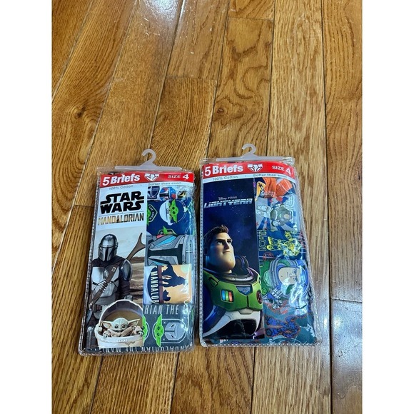 New bundle 2 Boy's Star Wars The Mandalorian Briefs/Underwear & Buzz Light Year - Picture 1 of 4